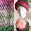 Ombre Beanie Pink to green shades